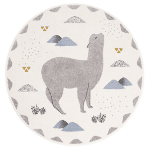 tapis enfant Andino petits lamas rond - Nattiot