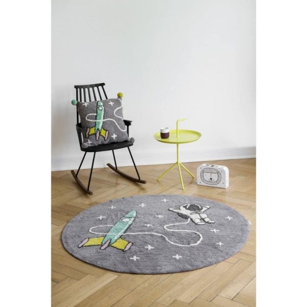 tapis rond coton astronaute & fusée (3)