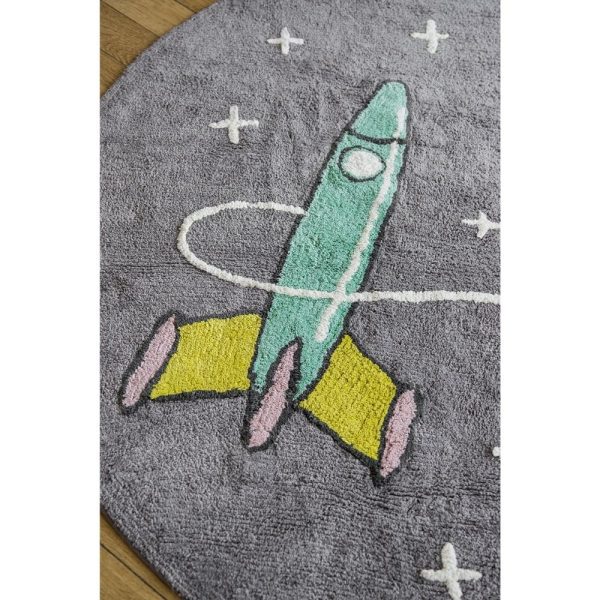 tapis rond coton astronaute & fusée (4)