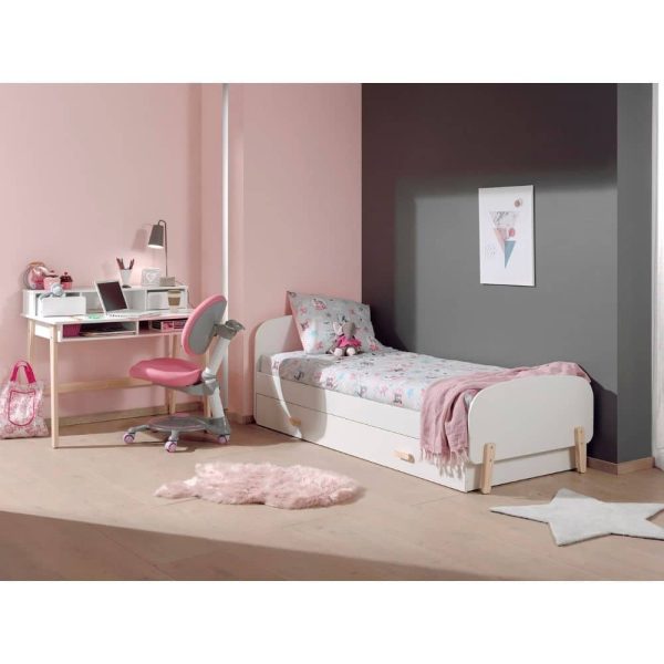 lit enfant en bois kiddy 90 x 200 cm blanc vipack (2)