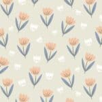 papier peint fleur pêche (1)