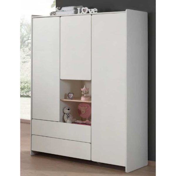 armoire en bois 3 portes kiddy blanc vipack (3)