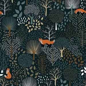 papier peint arbres & animaux de la forêt lilipinso (1)