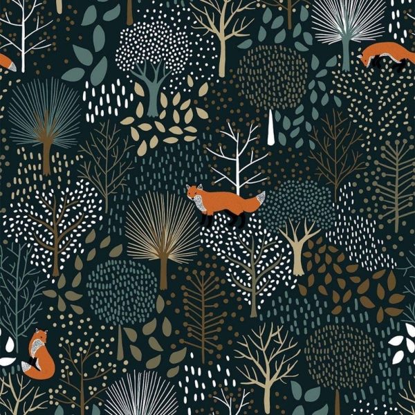 papier peint arbres & animaux de la forêt lilipinso (1)