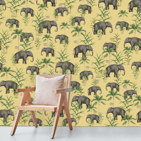 papier peint oscar the elephant yellow 3