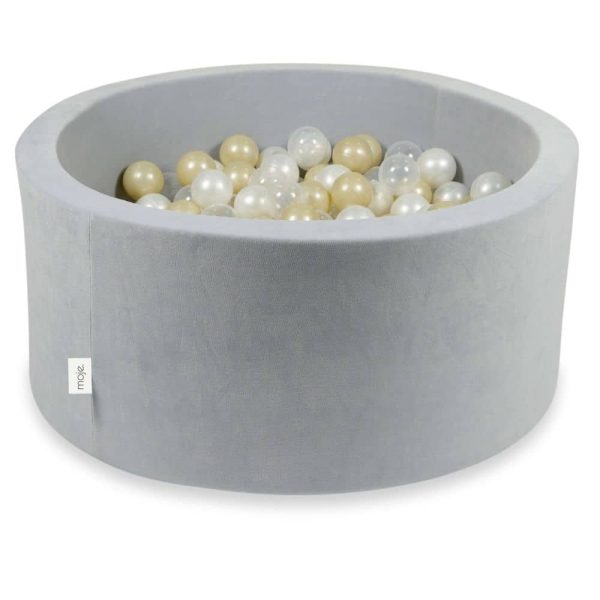 piscine à balles ronde velvet light grey (4)