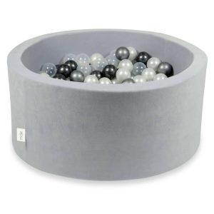 piscine à balles ronde velvet light grey (5)