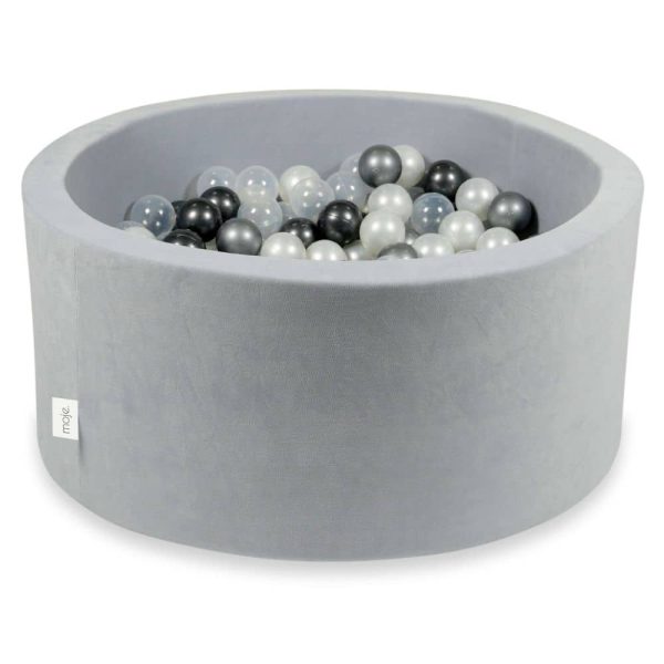 piscine à balles ronde velvet light grey (5)