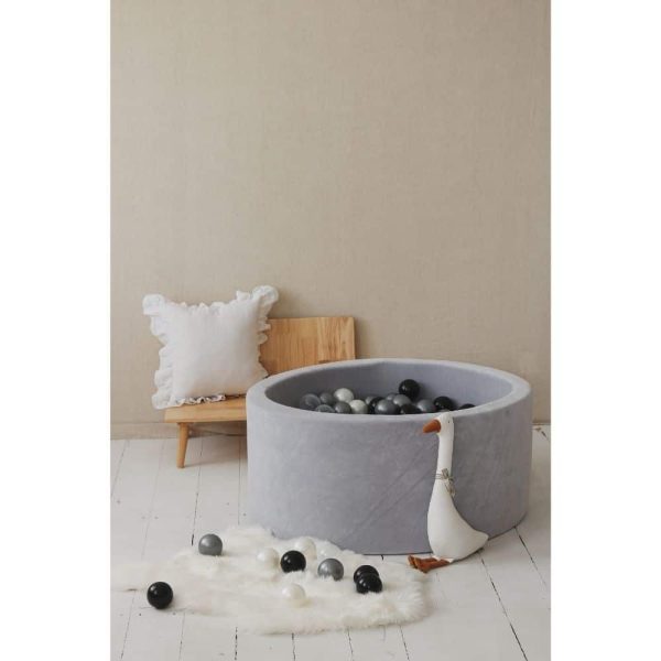 piscine à balles ronde velvet light grey (7)
