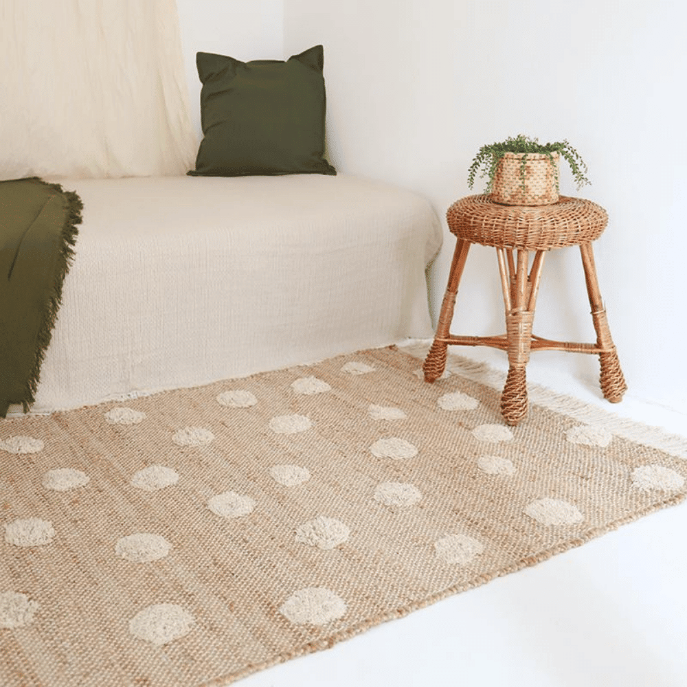 tapis jute à pois nop 4