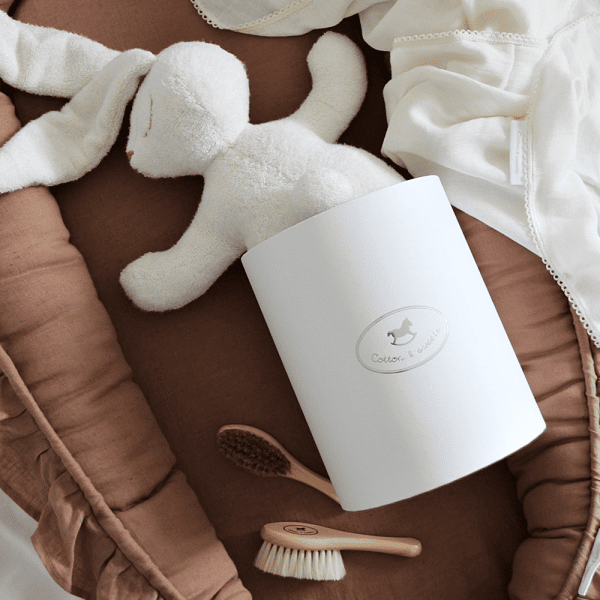 baby nest with ruffles chocolat 2