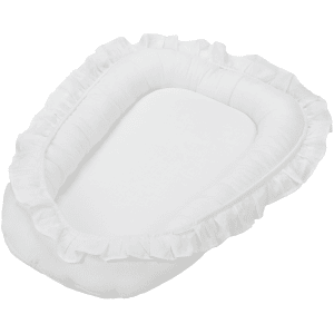 baby nest with ruffles white 1