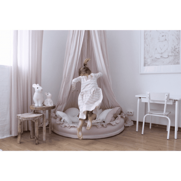 ciel de lit en coton rose poudré 4
