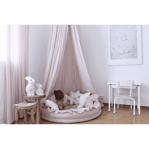 ciel de lit en coton rose poudré 5