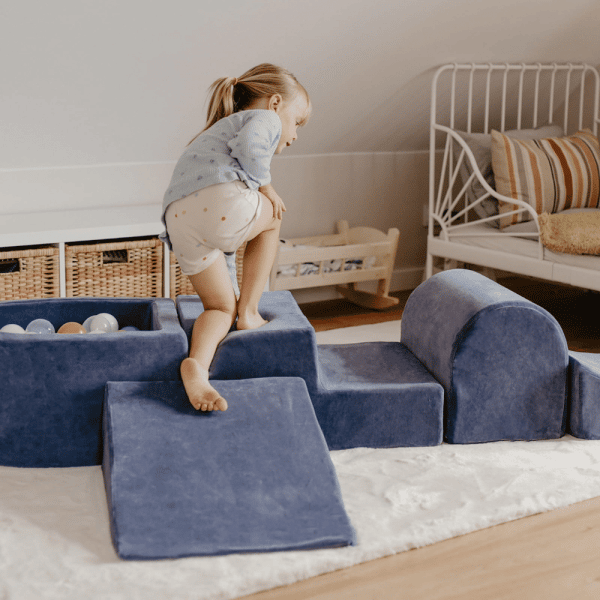 parcours de motricité avec piscine + 100 balles gris bleu4