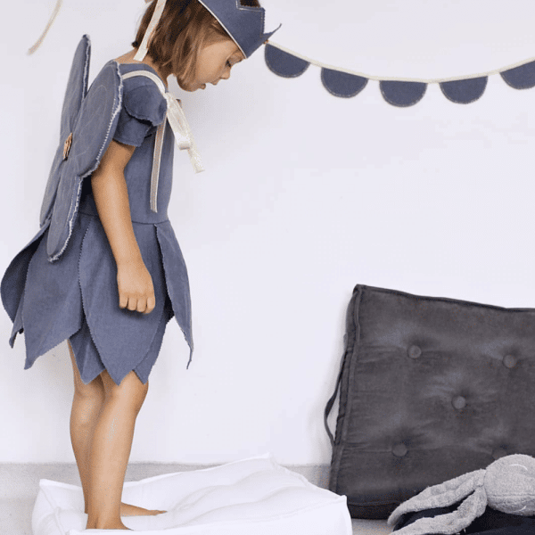 réducteur de lit lin pure nature à volants denim 2