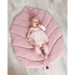 tapis velours feuille rose 1