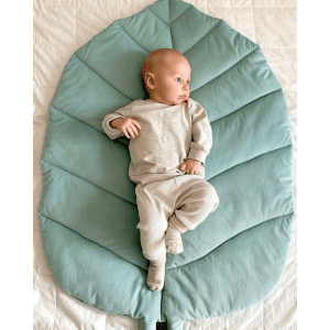tapis velours feuille vert 1