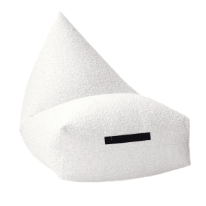pouf effet laine écru 1