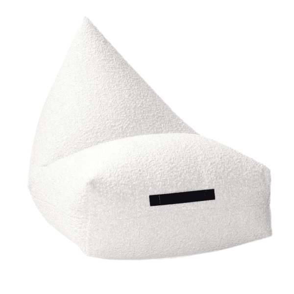 pouf effet laine écru 1