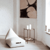 pouf effet laine écru 5