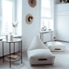 pouf effet laine écru 6