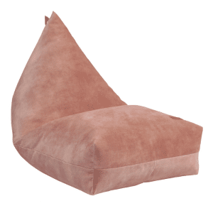 pouf en velours corail 1