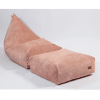 pouf en velours corail 2
