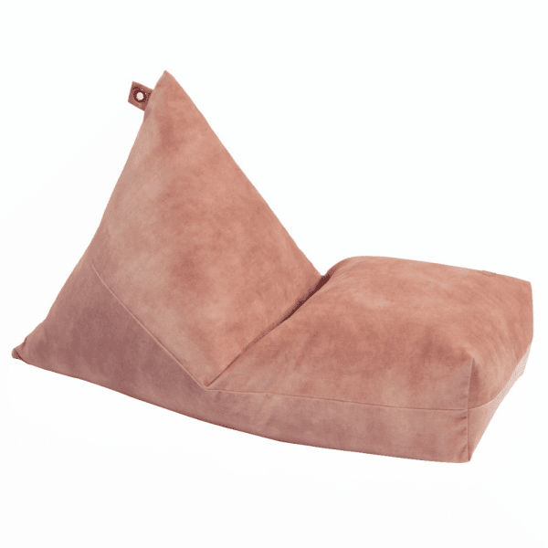 pouf en velours corail 3