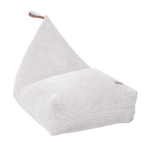 pouf en velours côtelé gris perle 1