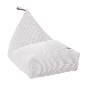 pouf en velours côtelé gris perle 1