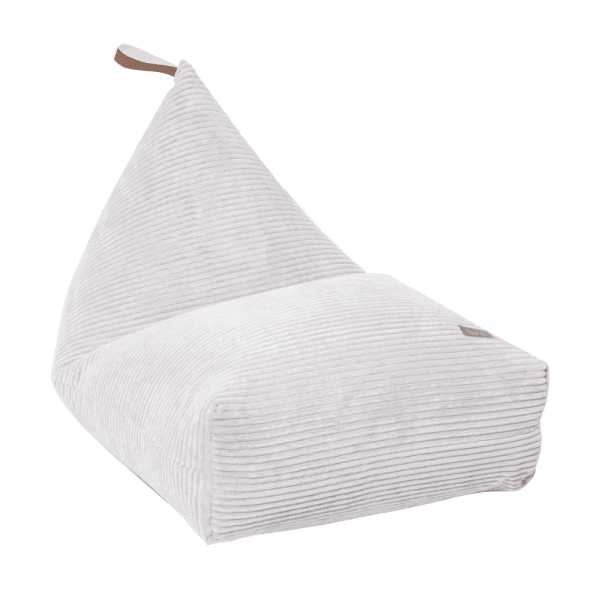 pouf en velours côtelé gris perle 1