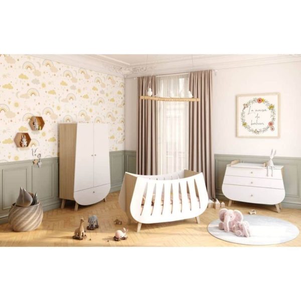chambre complète trapeze blanc bois songes et rigolades
