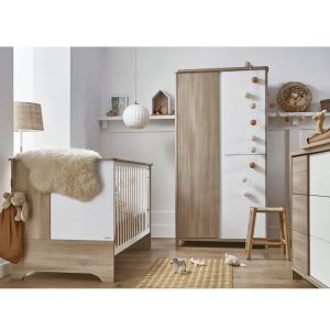 Chambre complète lit 70x140 - commode - armoire Sacha Chêne – Galipette