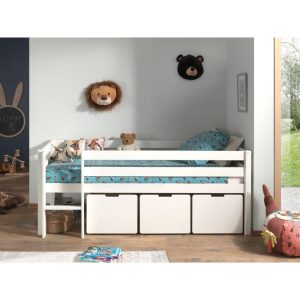Lit enfant mi-hauteur Pino blanc - Vipack