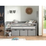 Lit enfant mi-hauteur Pino Gris - Vipack