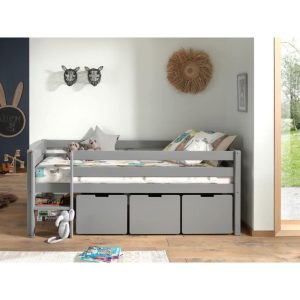 Lit enfant mi-hauteur Pino Gris - Vipack