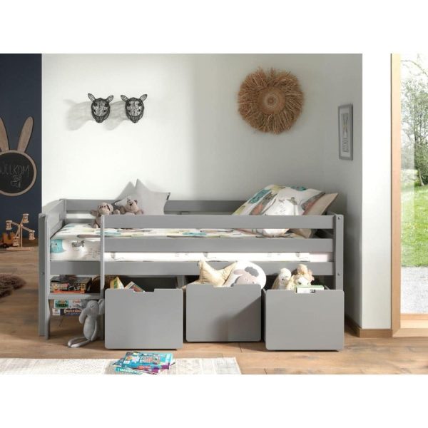 Lit enfant mi-hauteur Pino Gris - Vipack