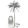 sticker xl lion et parlmier lilipinso1