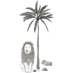 sticker xl lion et parlmier lilipinso1