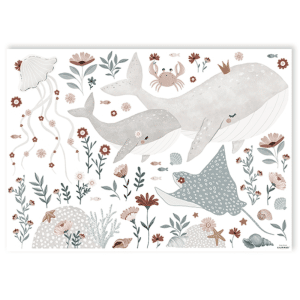 stickers fleurs et animaux de l'océan lilipinso1