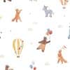 papier peint animaux et montgolfières gentle friends – lilipinso