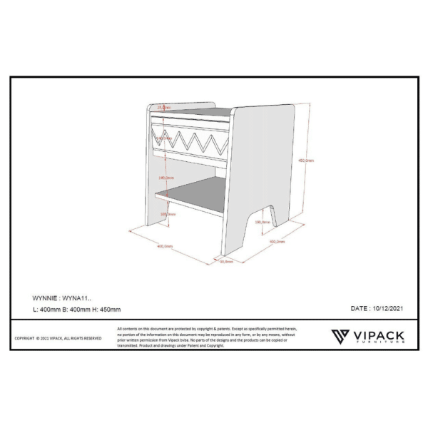 lit junior wynnie 90 x 200 cm bleu vipack