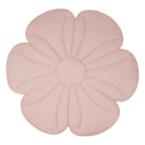 tapis de jeu en lin fleur "rose poudrée" moi mili