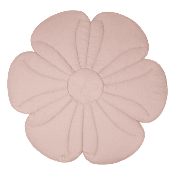 tapis de jeu en lin fleur "rose poudrée" moi mili