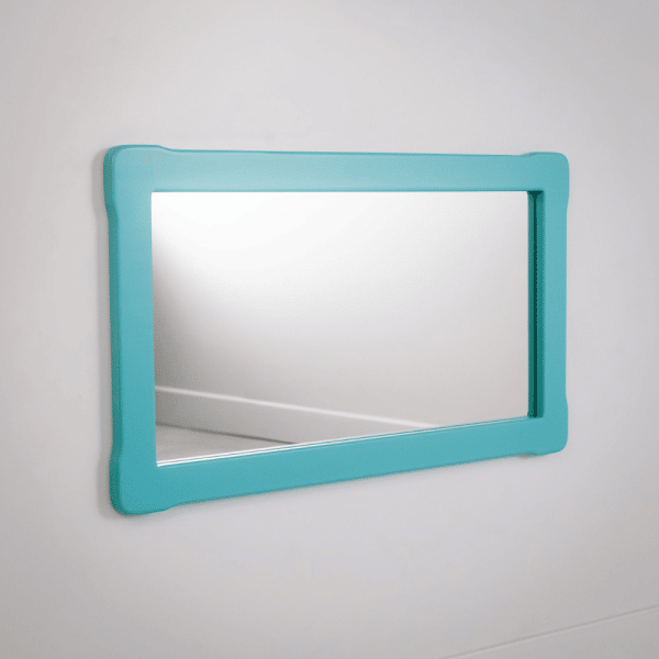 miroir avec barre de traction woodjoy bleu turquoise