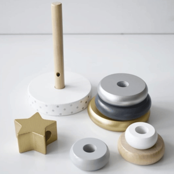jeu de pyramide en bois silver jabadabado