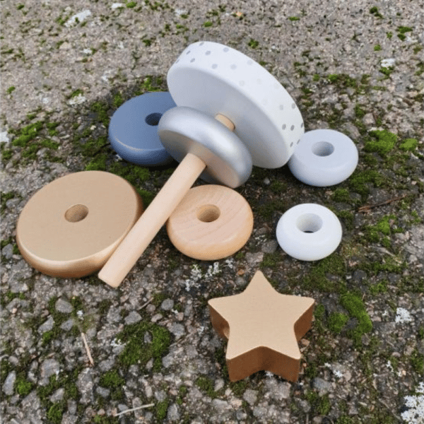 jeu de pyramide en bois silver jabadabado
