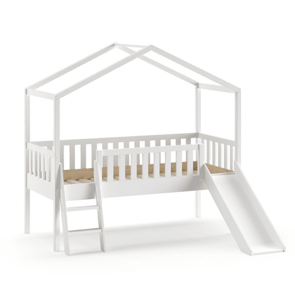 lit cabane dallas blanc + toboggan vipack