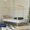 lit à baldaquin modular blanc 90 x 200 cm – benlemi